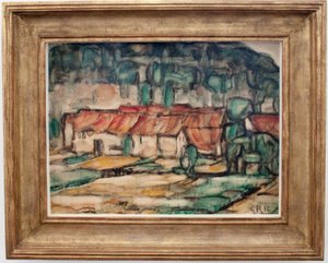Voros haztetoknドイツ語：赤い屋根 作： Christian Rohlfs